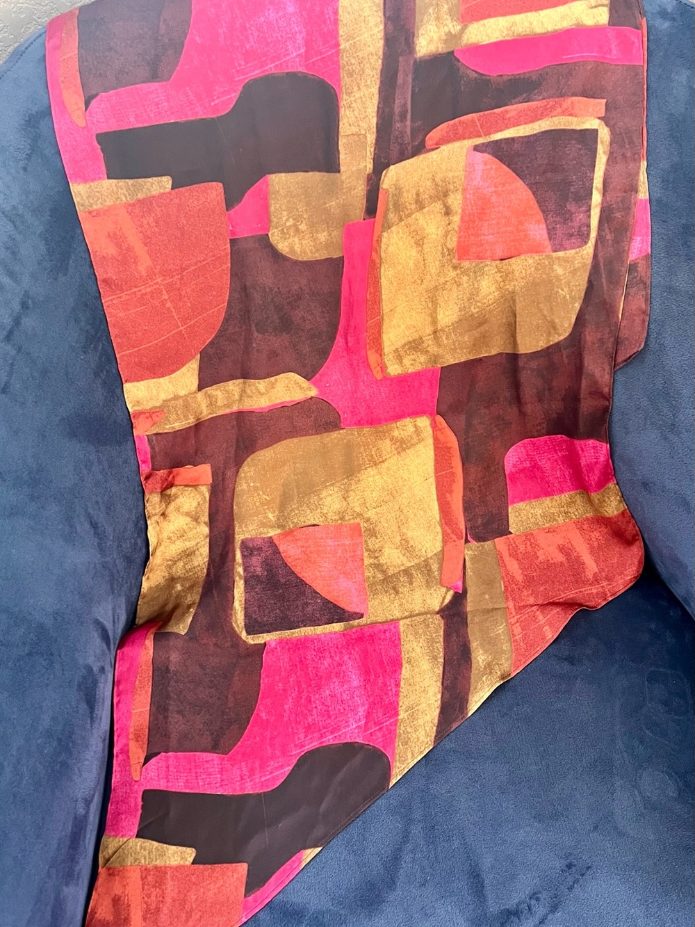 Coldwater Creek Colorblock Scarf - Pink, Coral, Burgundy, Gold